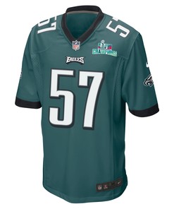 T.J. Edwards 57 Philadelphia Eagles Super Bowl LVII Champions Men Game Jersey - Midnight Green