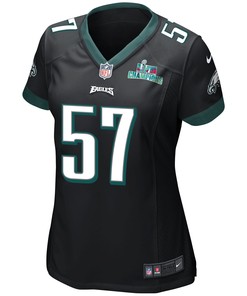 T.J. Edwards 57 Philadelphia Eagles Super Bowl LVII Champions Women Game Jersey - Black