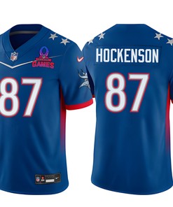 T.J. Hockenson 87 Vikings Pro Bowl 2023 Patch Men Jersey - Blue