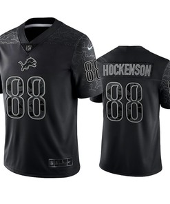 T.J. Hockenson 88 Detroit Lions Black Reflective Limited Jersey - Men