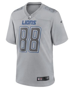 T.J. Hockenson 88 Detroit Lions Men Atmosphere Fashion Game Jersey - Gray