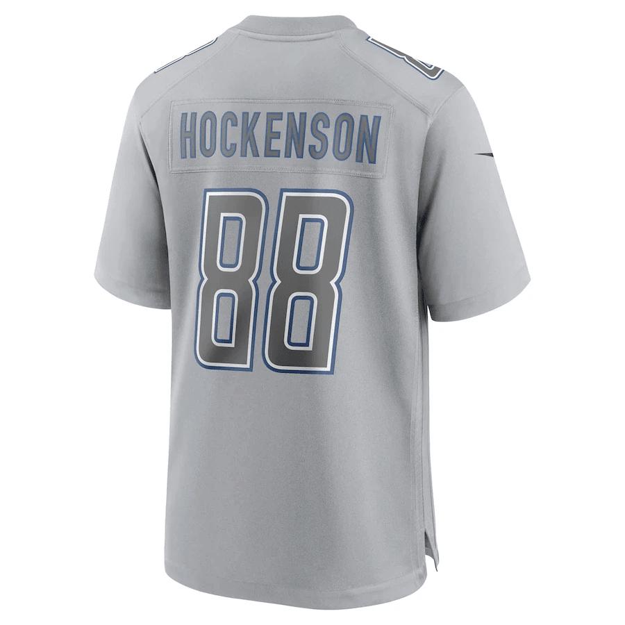 T.J. Hockenson 88 Detroit Lions Men Atmosphere Fashion Game Jersey - Gray