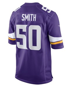 TJ Smith 50 Minnesota Vikings Home Game Player Jersey - Purple