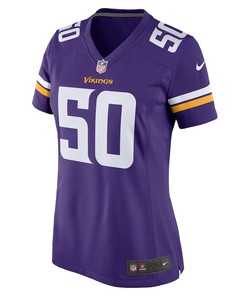 TJ Smith 50 Minnesota Vikings Women's Home Game Player Jersey - Purple