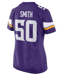 TJ Smith 50 Minnesota Vikings Women's Home Game Player Jersey - Purple