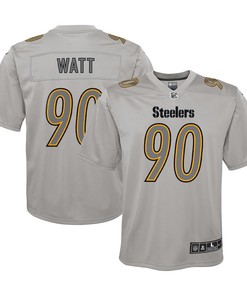 T.J. Watt 90 Pittsburgh Steelers Youth Atmosphere Game Jersey - Gray