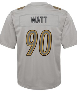 T.J. Watt 90 Pittsburgh Steelers Youth Atmosphere Game Jersey - Gray