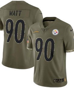 T.J. Watt Pittsburgh Steelers 2022 Salute To Service Limited Jersey - Olive