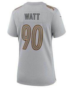 T.J. Watt Pittsburgh Steelers Women's Atmosphere Fashion Game Jersey - Gray
