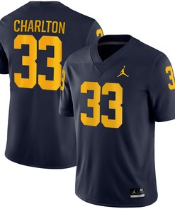Taco Charlton Michigan Wolverines Jordan Brand Game Jersey - Navy Ncaa