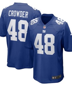 Tae Crowder 48 New York Giants Team Game Jersey - Royal