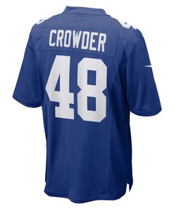 Tae Crowder 48 New York Giants Team Game Jersey - Royal