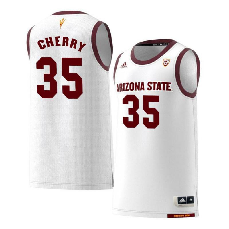 Taeshon Cherry 35 Arizona State Sun Devils Retro Basketball Men Jersey - White