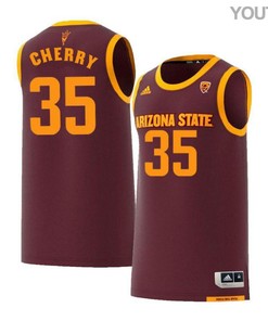 Taeshon Cherry 35 Arizona State Sun Devils Retro Basketball Youth Jersey - Maroon