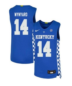 Tai Wynyard 14 Kentucky Wildcats Elite Basketball Men Jersey - Royal Blue