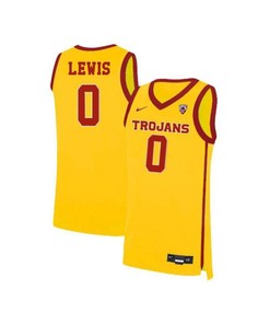 Talin Lewis 0 USC Trojans Elite Basketball Men Jersey - Yellow