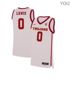 Talin Lewis 0 USC Trojans Elite Basketball Youth Jersey - White