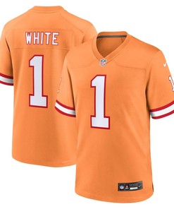 Tampa Bay Buccaneers #1 Rachaad White Throwback Game Jersey - Orange