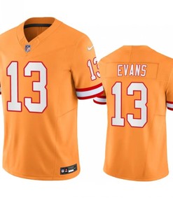 Tampa Bay Buccaneers #13 Mike Evans Orange Throwback Limited Stitched Jersey