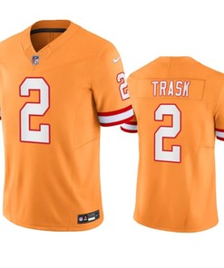 Tampa Bay Buccaneers #2 Kyle Trask Orange Throwback Limited Stitched Jersey