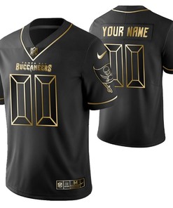 Tampa Bay Buccaneers 2021 Nfl Golden Brandedition Black Jersey Gift With Custom Name Number For Buccaneers Fans