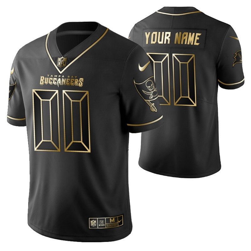 Tampa Bay Buccaneers 2021 Nfl Golden Brandedition Black Jersey Gift With Custom Name Number For Buccaneers Fans