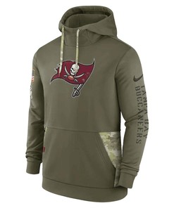 Tampa Bay Buccaneers 2022 Salute to Service Therma Performance Pullover Men Hoodie - Olive