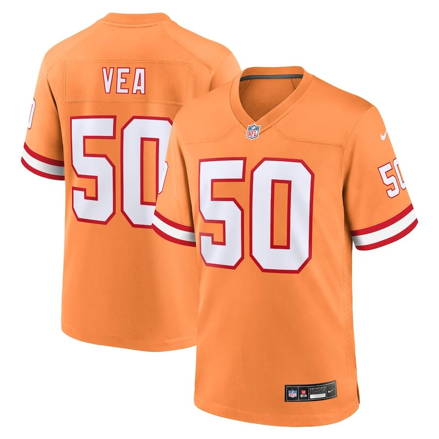 Tampa Bay Buccaneers #50 Vita Vea Throwback Game Jersey - Orange