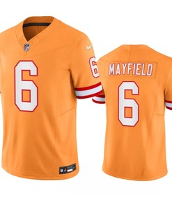 Tampa Bay Buccaneers #6 Baker Mayfield Orange Throwback Limited Stitched Jersey