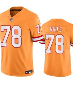 Tampa Bay Buccaneers #78 Tristan Wirfs Orange Throwback Limited Stitched Jersey