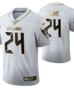 Tampa Bay Buccaneers Carlton Davis 24 2021 Nfl Golden Brandedition White Jersey Gift For Buccaneers Fans