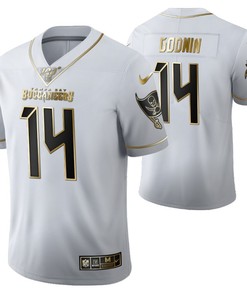 Tampa Bay Buccaneers Chris Godwin 14 2021 Nfl Golden Brandedition White Jersey Gift For Buccaneers Fans