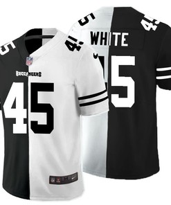 Tampa Bay Buccaneers Denvin White #45 Nfl 2020 Black And White Jersey