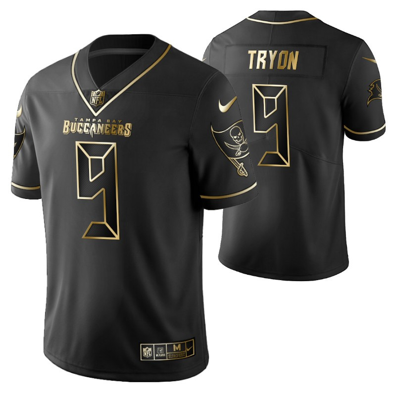 Tampa Bay Buccaneers Joe Tryon 9 2021 Nfl Golden Brandedition Black Jersey Gift For Buccaneers Fans