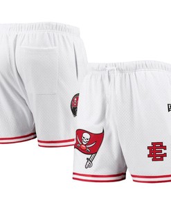 Tampa Bay Buccaneers Logo Team White/Red Mesh Shorts - Men