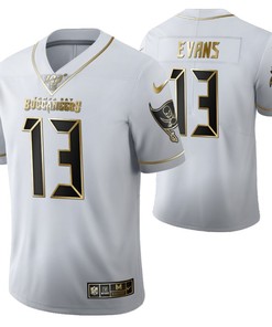 Tampa Bay Buccaneers Mike Evans 13 2021 Nfl Golden Brandedition White Jersey Gift For Buccaneers Fans