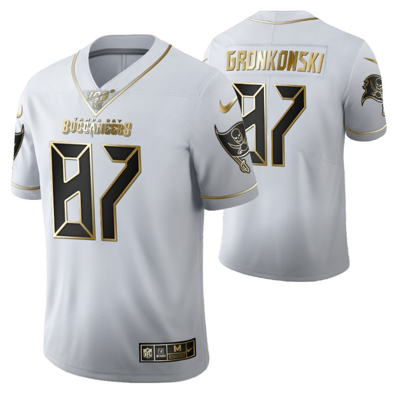Tampa Bay Buccaneers Rob Gronkowski 87 2021 Nfl Golden Brandedition White Jersey Gift For Buccaneers Fans