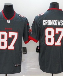 Tampa Bay Buccaneers Rob Gronkowski #87 Nfl 2020 Grey Jersey
