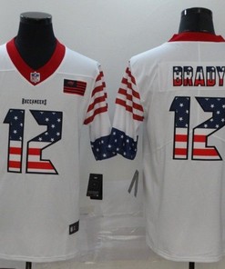 Tampa Bay Buccaneers Tom Brady #12 Nfl 2020 American Flag White Jersey