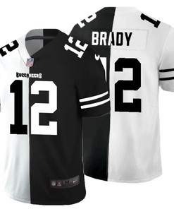 Tampa Bay Buccaneers Tom Brady #12 Nfl 2020 Black And White Jersey