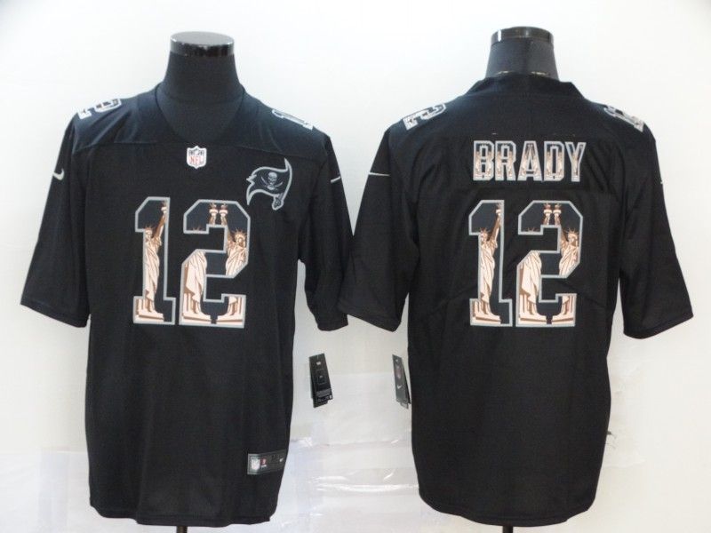 Tampa Bay Buccaneers Tom Brady #12 Nfl 2020 Black Statue Of Liberty Jersey
