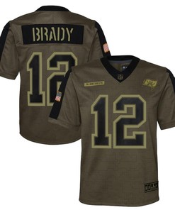 Tampa Bay Buccaneers Tom Brady 12 Nfl Olive 2021 Salute To Service Game Men Jersey For Buccaneers Fans