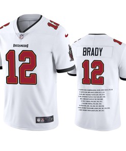 Tampa Bay Buccaneers Tom Brady 12 White Career Highlight Limited Edition Jersey