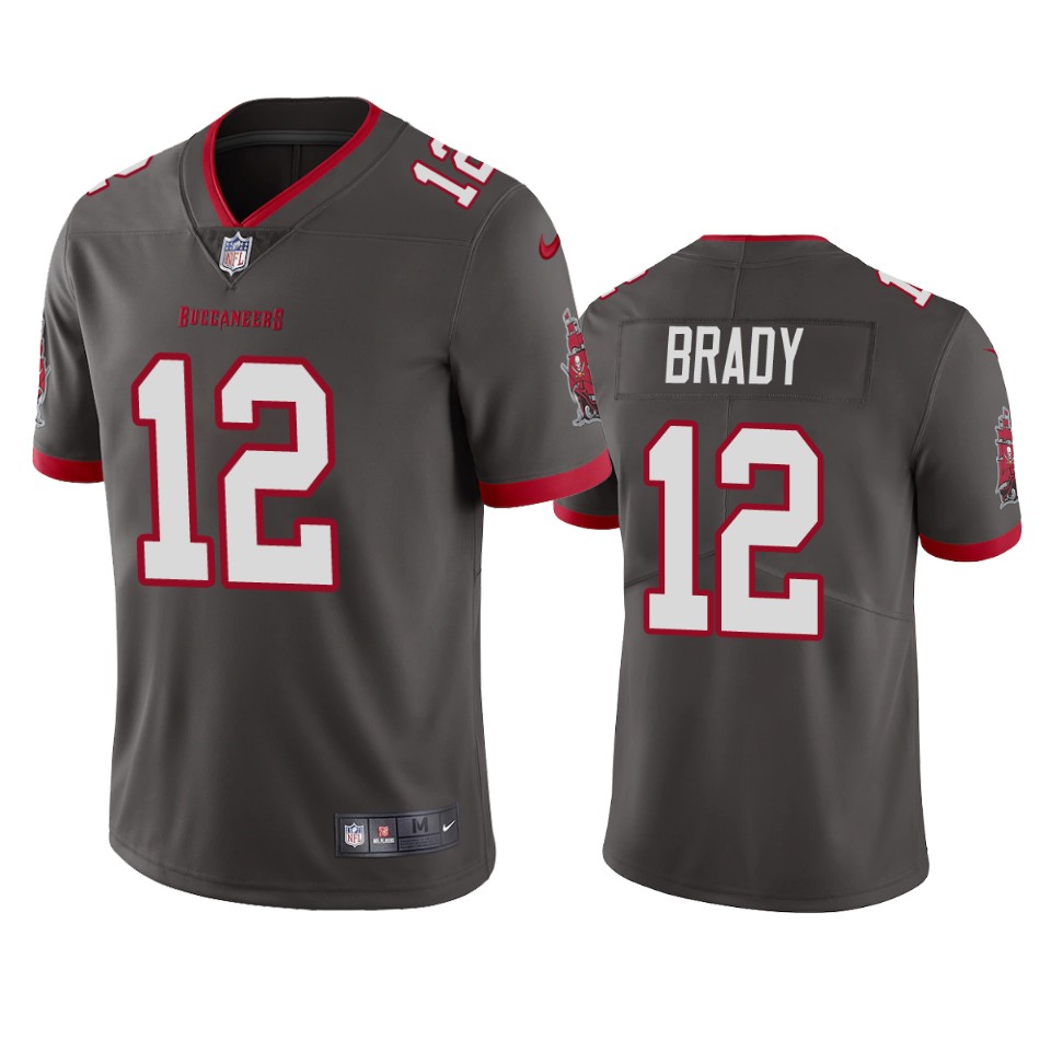 Tampa Bay Buccaneers Tom Brady Pewter 2020 Vapor Limited Jersey - Mens