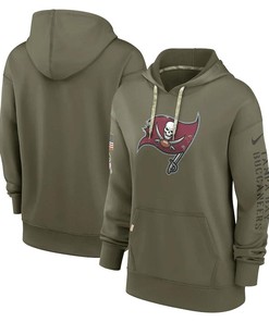 Tampa Bay Buccaneers Women's 2022 Salute To Service Performance Pullover Hoodie - Olive