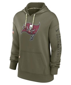 Tampa Bay Buccaneers Women's 2022 Salute To Service Performance Pullover Hoodie - Olive