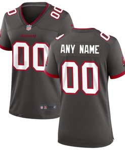 Tampa Bay Buccaneers Womens Alternate Custom Game Jersey Pewter Custom Jerseys Nfl