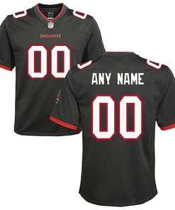 Tampa Bay Buccaneers Youth Alternate Custom 00 Game Jersey - Pewter