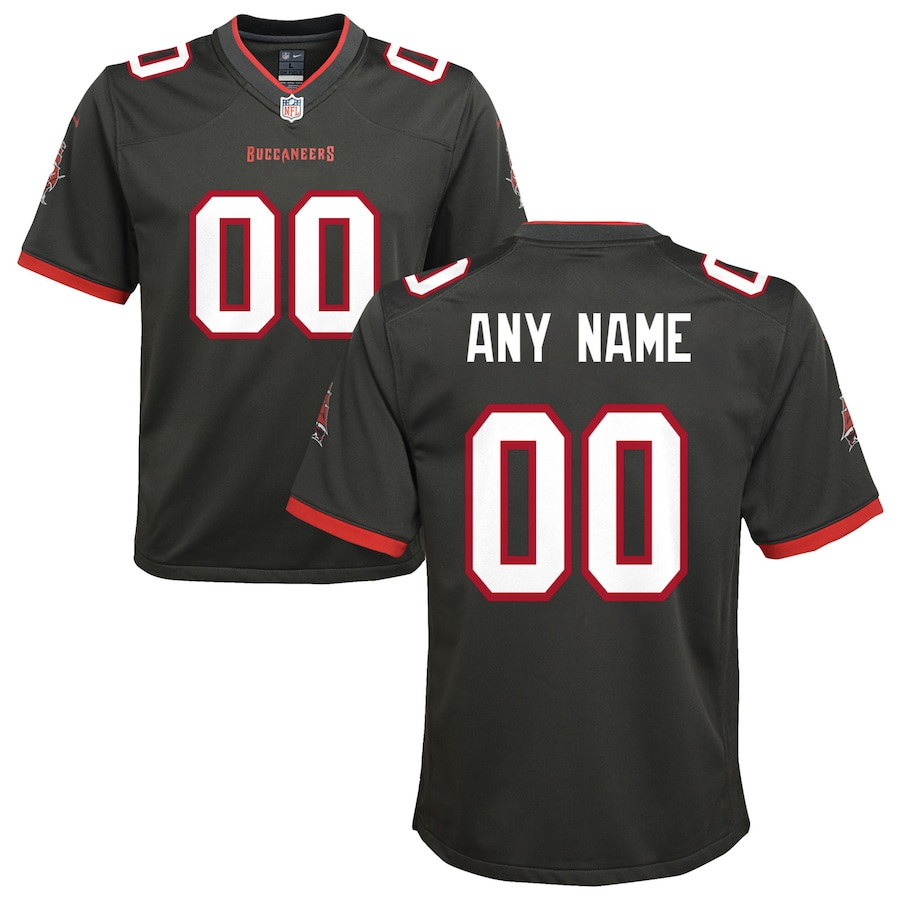Tampa Bay Buccaneers Youth Alternate Custom 00 Game Jersey - Pewter