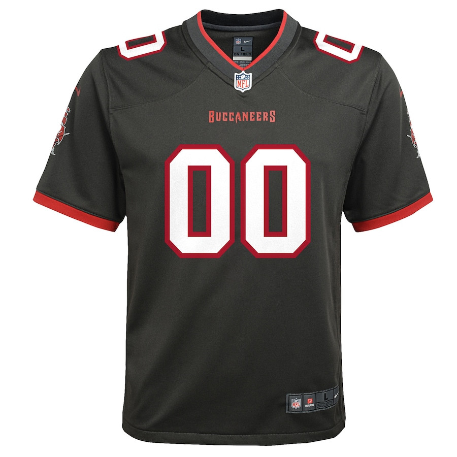 Tampa Bay Buccaneers Youth Alternate Custom 00 Game Jersey - Pewter